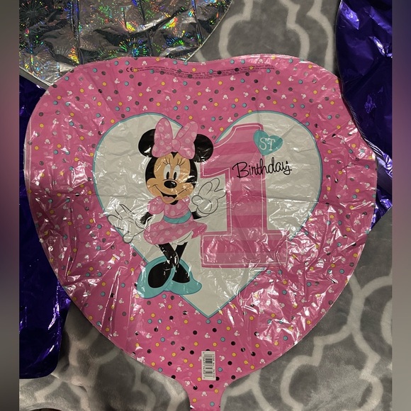 Minnie Mouse First Birthday helium Balloons, 18” assorted shapes, new - Picture 4 of 6